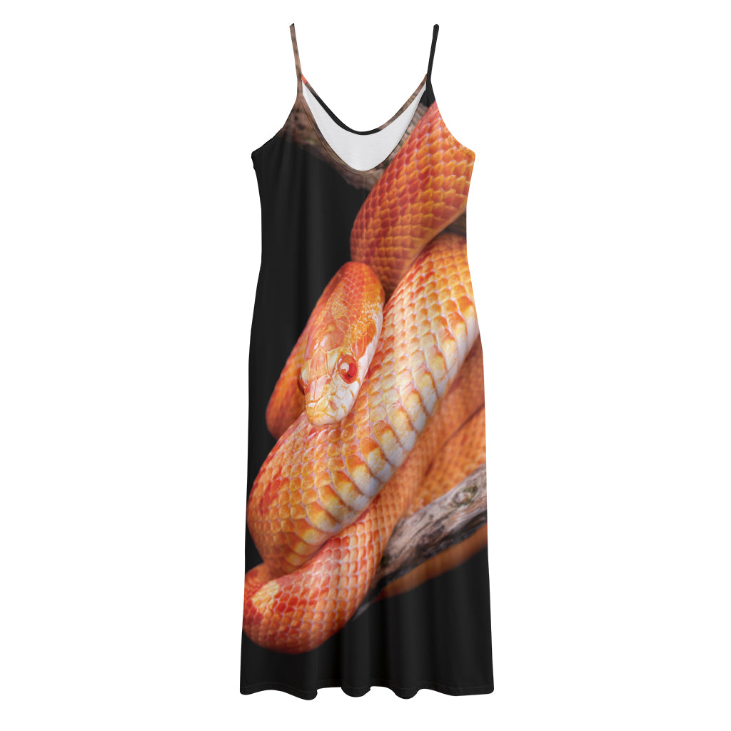 Corn Snake Print Jersey Midi Cami Dress