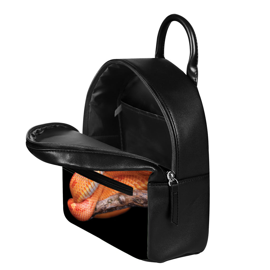 Corn Snake Print Leather Backpack