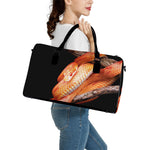 Corn Snake Print Leather Duffle Bag