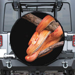 Corn Snake Print Leather Spare Tire Cover