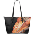 Corn Snake Print Leather Tote Bag With Zipper