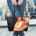 Corn Snake Print Leather Tote Bag