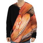 Corn Snake Print Long Sleeve Baseball Jersey