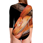 Corn Snake Print Long Sleeve Swimsuit