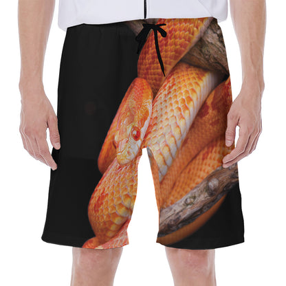 Corn Snake Print Men's Beach Shorts