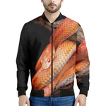 Corn Snake Print Men's Bomber Jacket