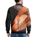 Corn Snake Print Men's Bomber Jacket