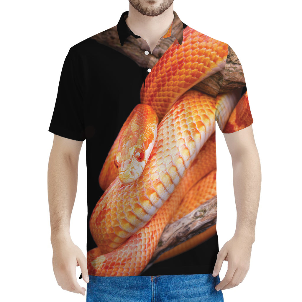 Corn Snake Print Men's Polo Shirt
