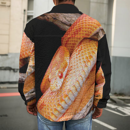 Corn Snake Print Men's Shirt Jacket