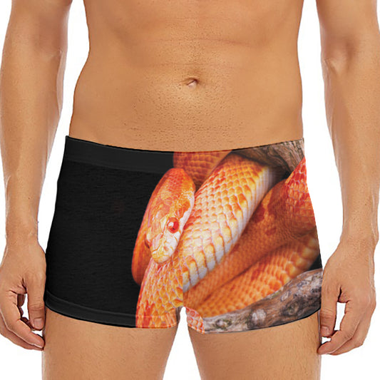 Corn Snake Print Men's Short Boxer Briefs
