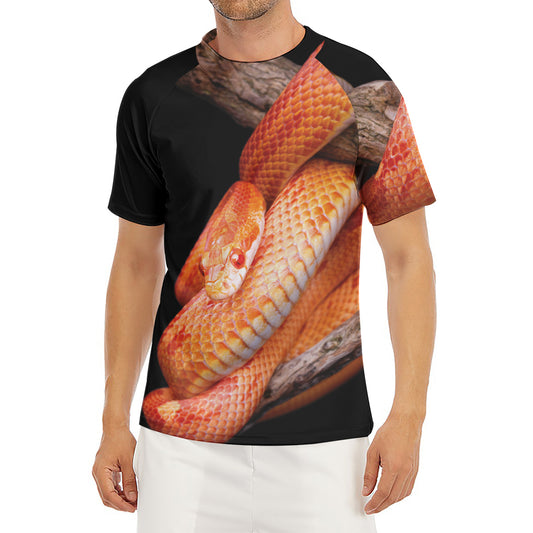 Corn Snake Print Men's Short Sleeve Rash Guard