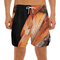 Corn Snake Print Men's Split Running Shorts