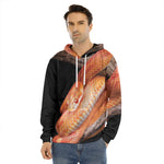 Corn Snake Print Men's Velvet Pullover Hoodie