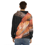 Corn Snake Print Men's Velvet Pullover Hoodie