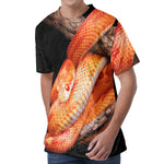 Corn Snake Print Men's Velvet T-Shirt