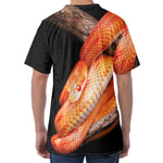Corn Snake Print Men's Velvet T-Shirt
