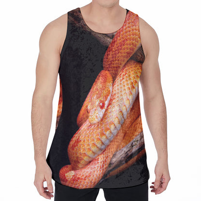 Corn Snake Print Men's Velvet Tank Top