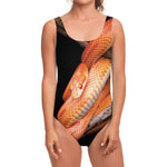 Corn Snake Print One Piece Swimsuit