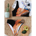 Corn Snake Print One Shoulder Bikini Top