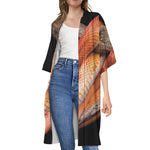 Corn Snake Print Open Front Beach Cover Up