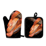 Corn Snake Print Oven Mitt And Pot Holder Set