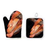 Corn Snake Print Oven Mitt And Pot Holder Set