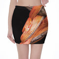 Corn Snake Print Pencil Mini Skirt
