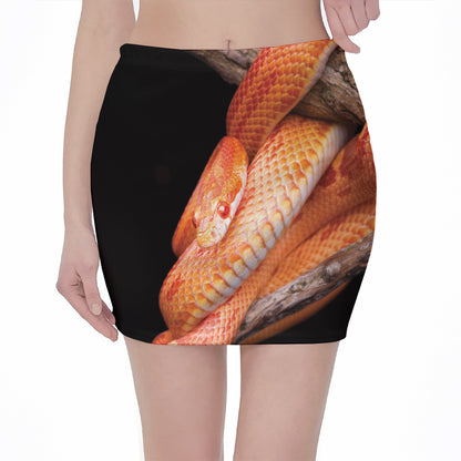 Corn Snake Print Pencil Mini Skirt