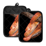 Corn Snake Print Pot Holders With Pocket