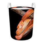 Corn Snake Print Round Laundry Basket