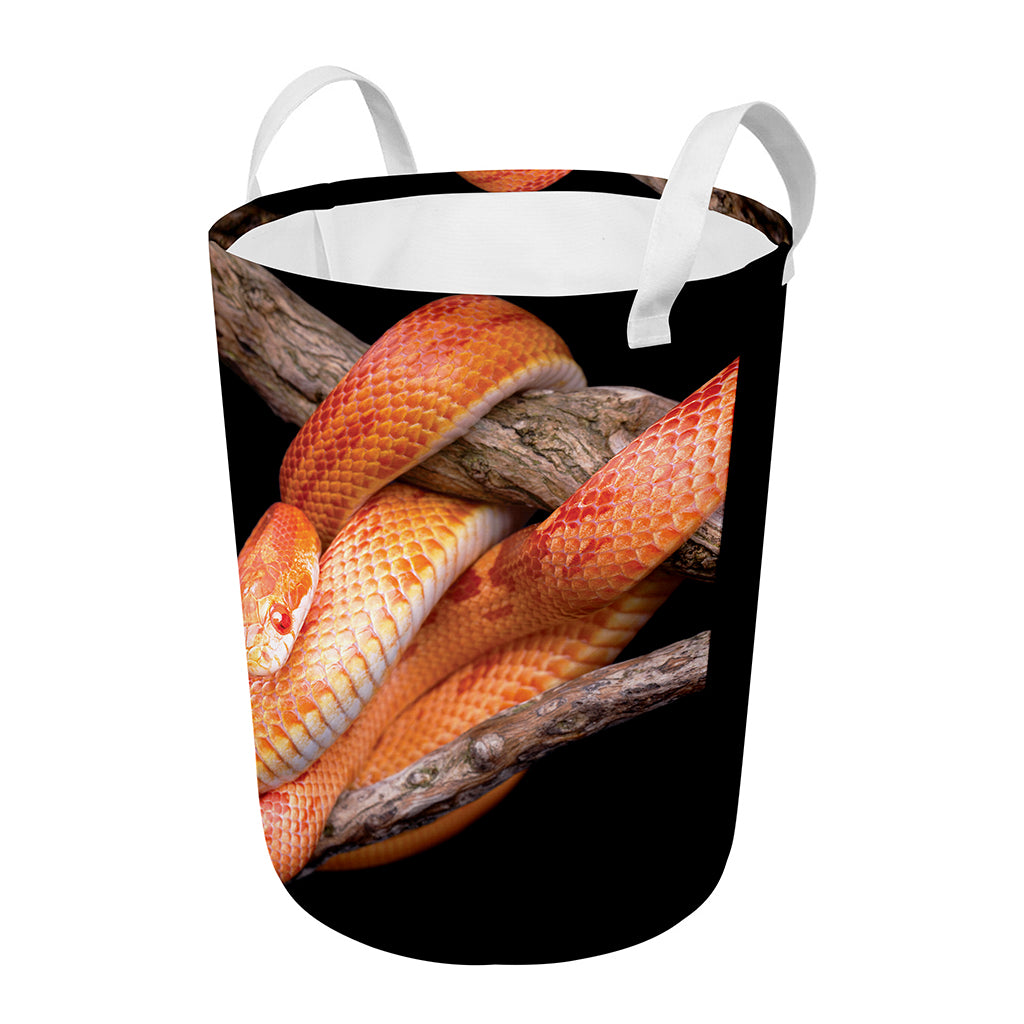 Corn Snake Print Round Laundry Basket