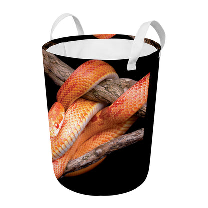 Corn Snake Print Round Laundry Basket