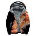 Corn Snake Print Sherpa Lined Zip Up Hoodie