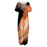 Corn Snake Print Short Sleeve Long Nightdress