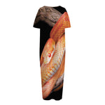 Corn Snake Print Short Sleeve Long Nightdress