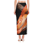 Corn Snake Print Side Slit Maxi Skirt
