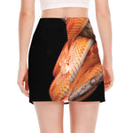 Corn Snake Print Side Slit Mini Skirt