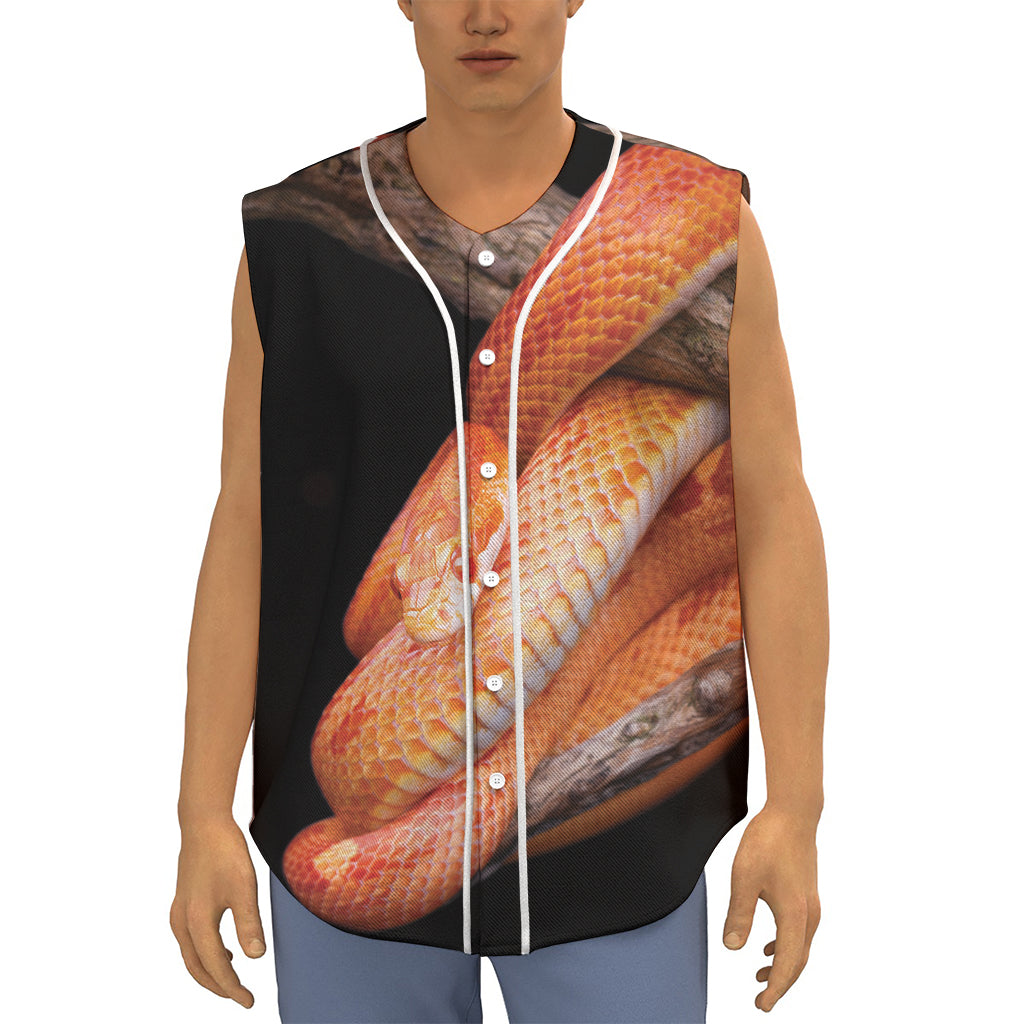 Corn Snake Print Sleeveless Baseball Jersey