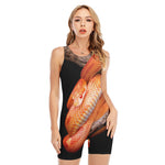 Corn Snake Print Sleeveless One Piece Swimsuit