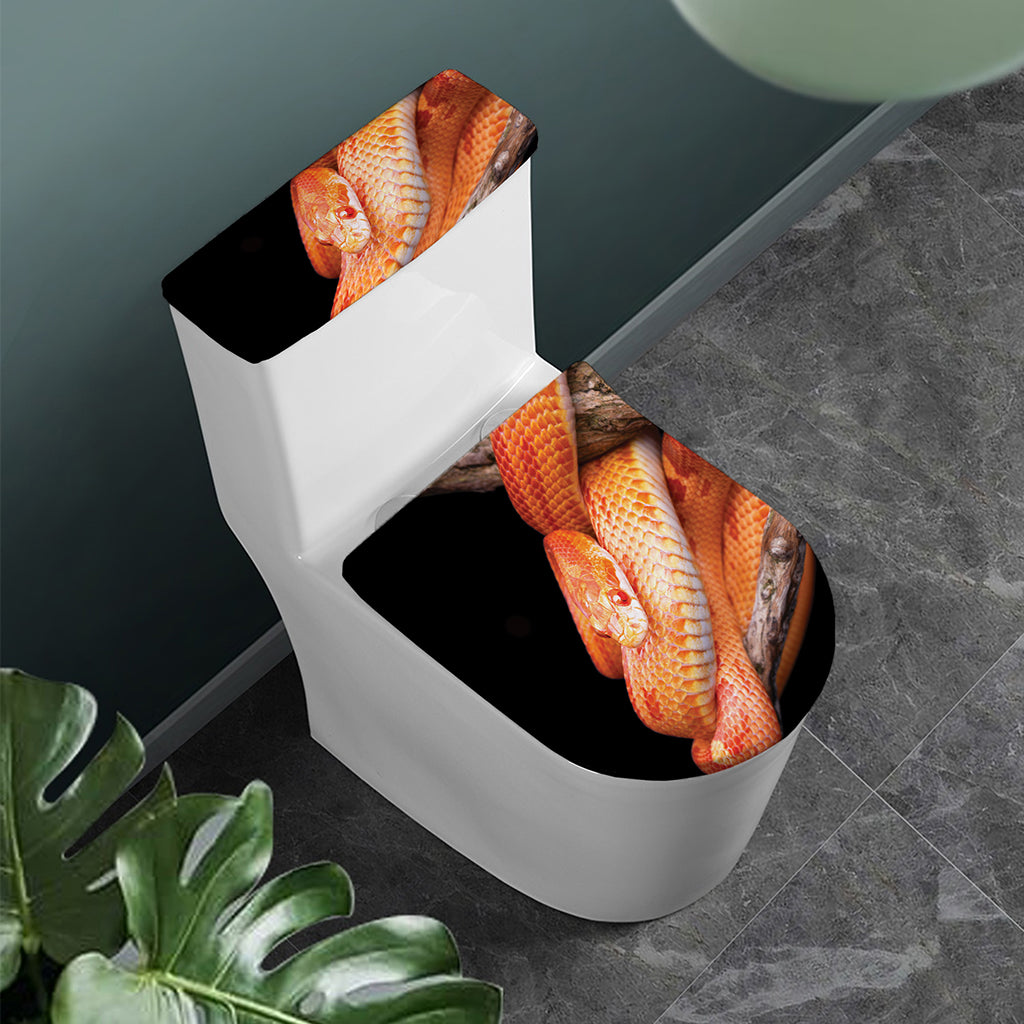 Corn Snake Print Toilet Lid And Tank Cover Set