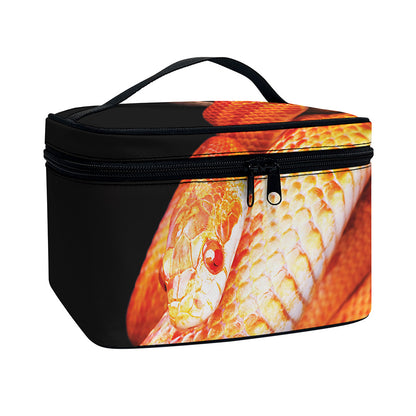 Corn Snake Print Travel Makeup Bag