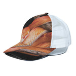 Corn Snake Print White Mesh Trucker Cap