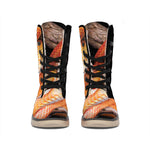 Corn Snake Print Winter Boots