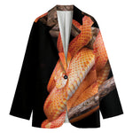 Corn Snake Print Women's Cotton Blazer