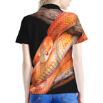 Corn Snake Print Women's Polo Shirt