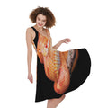 Corn Snake Print Sleeveless Knee Length Dress
