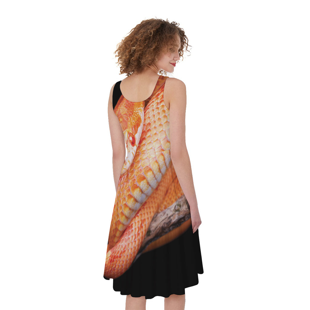 Corn Snake Print Women's Sleeveless Dress
