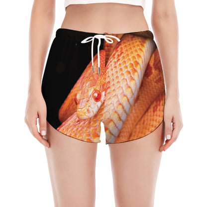 Corn Snake Print Women's Split Running Shorts