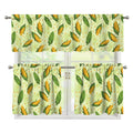 Corncob Pattern Print 3 Piece Kitchen Curtains
