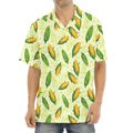 Corncob Pattern Print Aloha Shirt